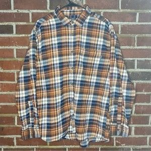 Eddie Bauer Men's XL Plaid Flannel Button-Down Long Sleeve Shirt